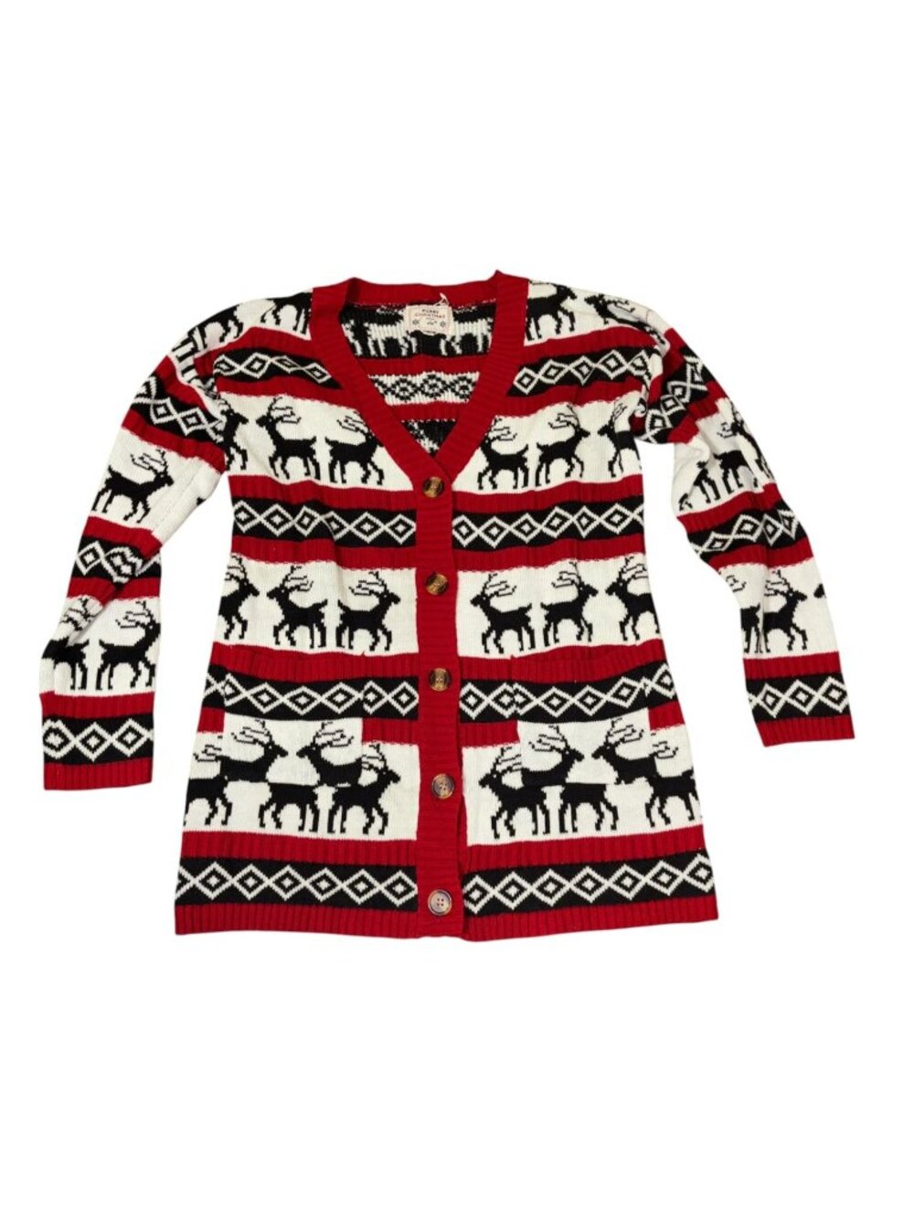 V28 XL Christmas Winter Reindeer Cardigan